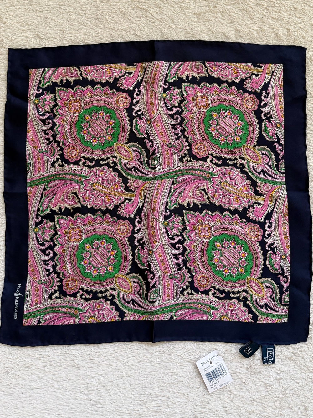 Polo Ralph Lauren Silk Paisley Pocket Square NWT